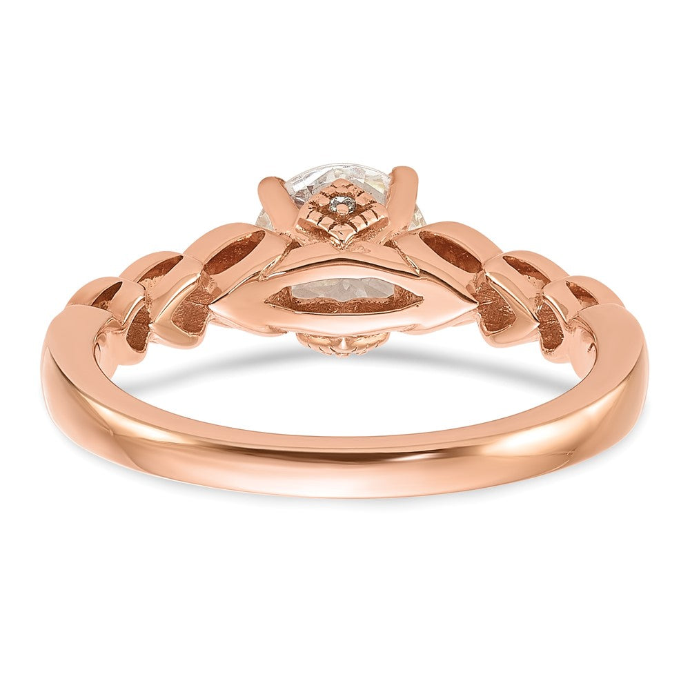 Buy Stylish 14K Rose Gold Semi-Mount Engagement Ring with Diamond Accents