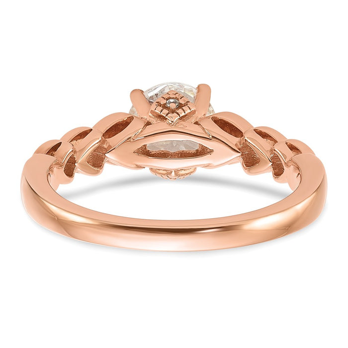 Buy Stylish 14K Rose Gold Semi-Mount Engagement Ring with Diamond Accents-5