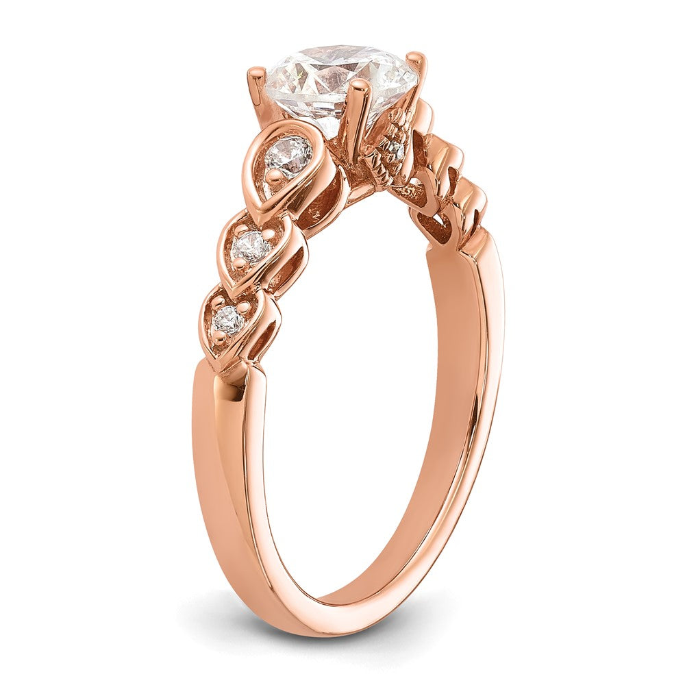 Buy Stylish 14K Rose Gold Semi-Mount Engagement Ring with Diamond Accents