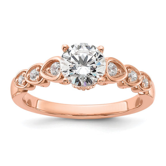 Buy Stylish 14K Rose Gold Semi-Mount Engagement Ring with Diamond Accents