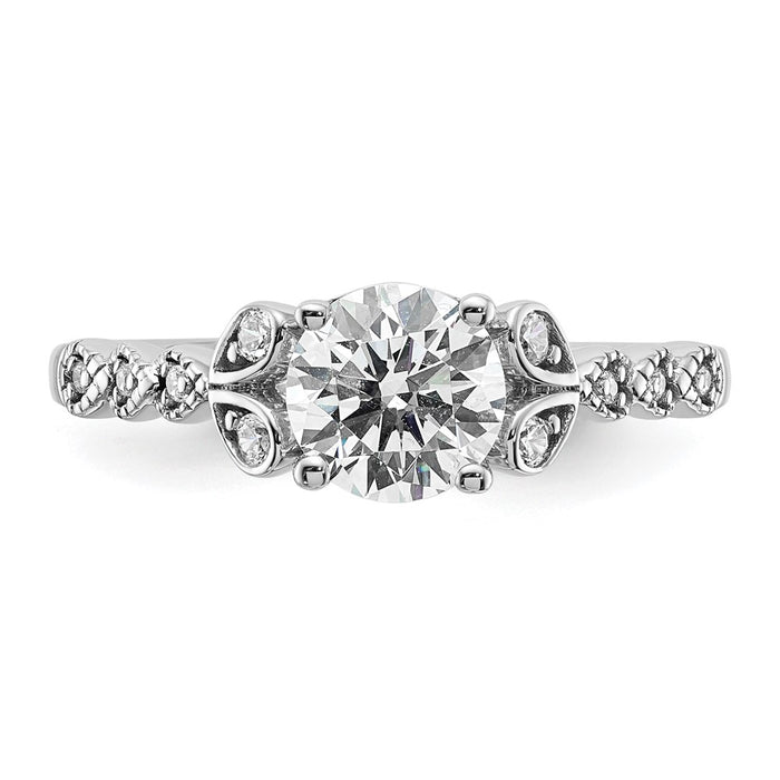 Buy 14K White Gold Diamond Semi-Mount Engagement Ring Setting - Luxury Value Design-4