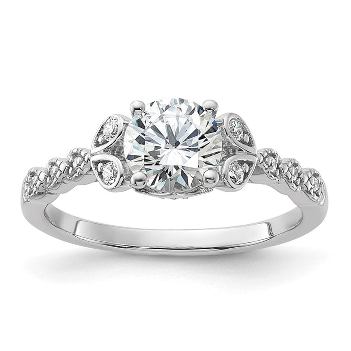 Buy 14K White Gold Diamond Semi-Mount Engagement Ring Setting - Luxury Value Design-1