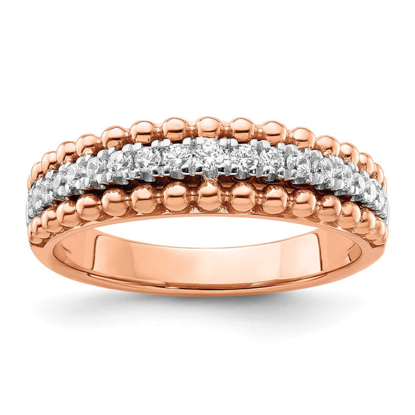 14K Two-Tone Gold 1/4 Carat Lab-Grown Diamond Band