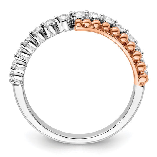 Shop Stylish 14K Two-Tone Band with Lab-Grown Diamonds, VS/SI+ Quality