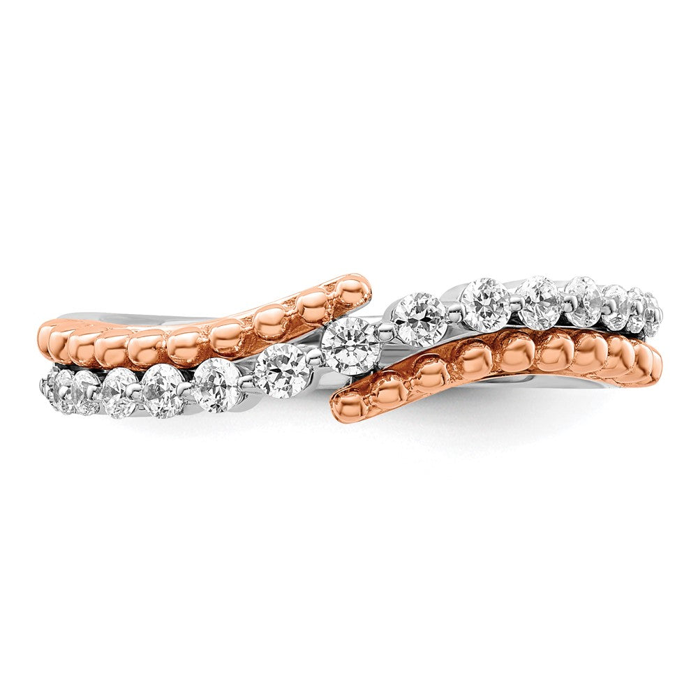 Shop Stylish 14K Two-Tone Band with Lab-Grown Diamonds, VS/SI+ Quality