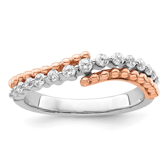 Shop Stylish 14K Two-Tone Band with Lab-Grown Diamonds, VS/SI+ Quality