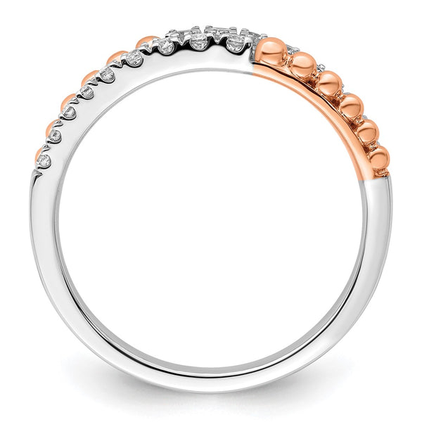 14K Two-Tone Gold Band with 1/3 Carat Lab-Grown Diamond