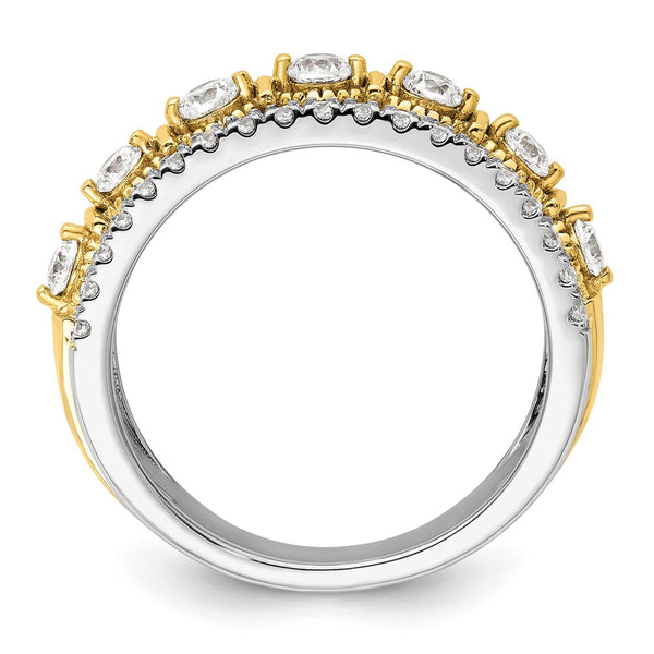 14K Two-Tone Band with 7/8 Carat Lab-Grown Diamond, VS/SI+