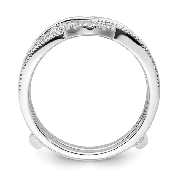 14K White Gold Milgrain Diamond Enhancer Ring