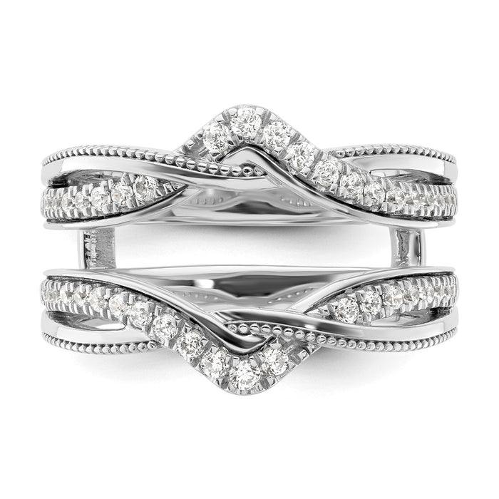 Buy Stylish 14K White Gold Milgrain Diamond Enhancer Ring - Luxury Value-4