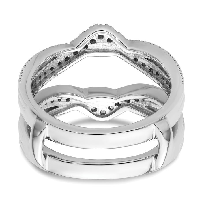 Buy Stylish 14K White Gold Milgrain Diamond Enhancer Ring - Luxury Value-5