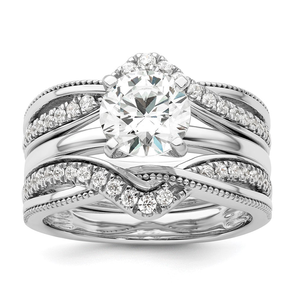 Buy Stylish 14K White Gold Milgrain Diamond Enhancer Ring - Luxury Value