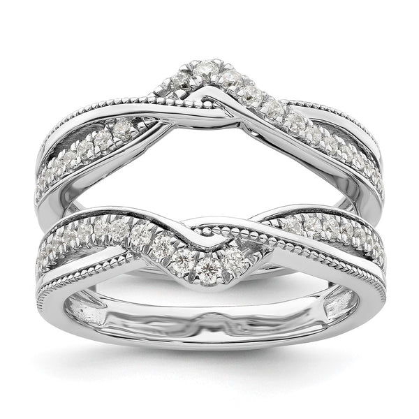 14K White Gold Milgrain Diamond Enhancer Ring
