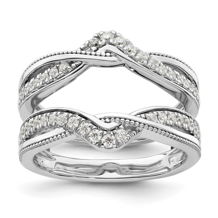 Buy Stylish 14K White Gold Milgrain Diamond Enhancer Ring - Luxury Value-1