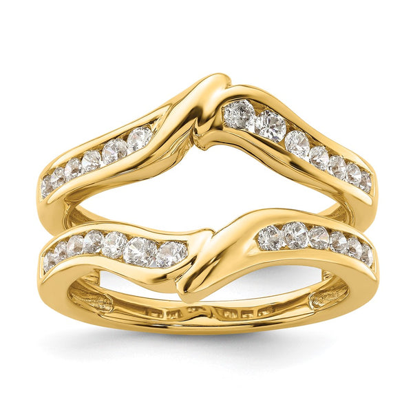 14K Gold Diamond Accent Guard Ring