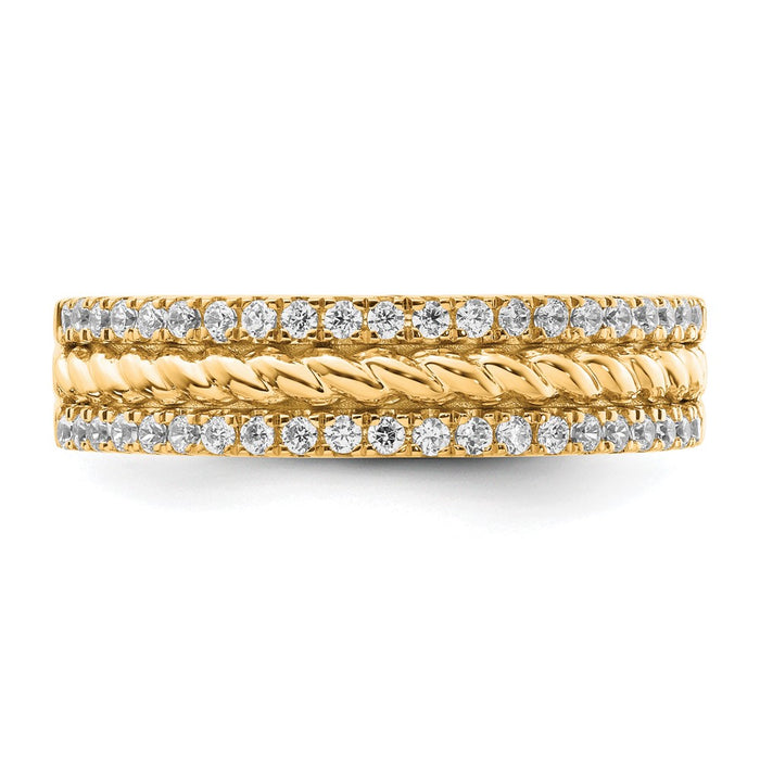 Shop Stylish 14K Gold Polished Diamond Fashion Ring - Luxury & Quality!-4