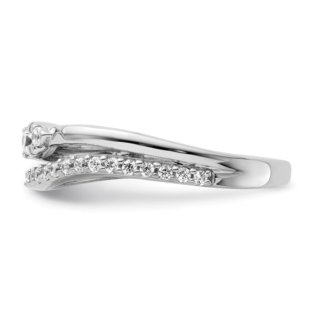 Buy Stylish 14K White Gold Double Band Diamond Ring - Luxury Fashion