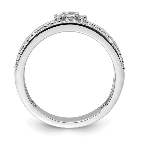 14K White Gold Double Band Diamond Ring - Style GR1-1010617