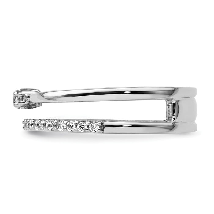 Order Stylish 14K White Gold Double Band Diamond Ring - Luxury Design-3