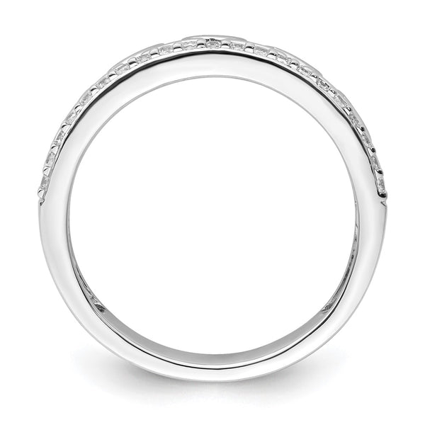 14K White Gold Double Band Diamond Ring - Style GR1-1019436