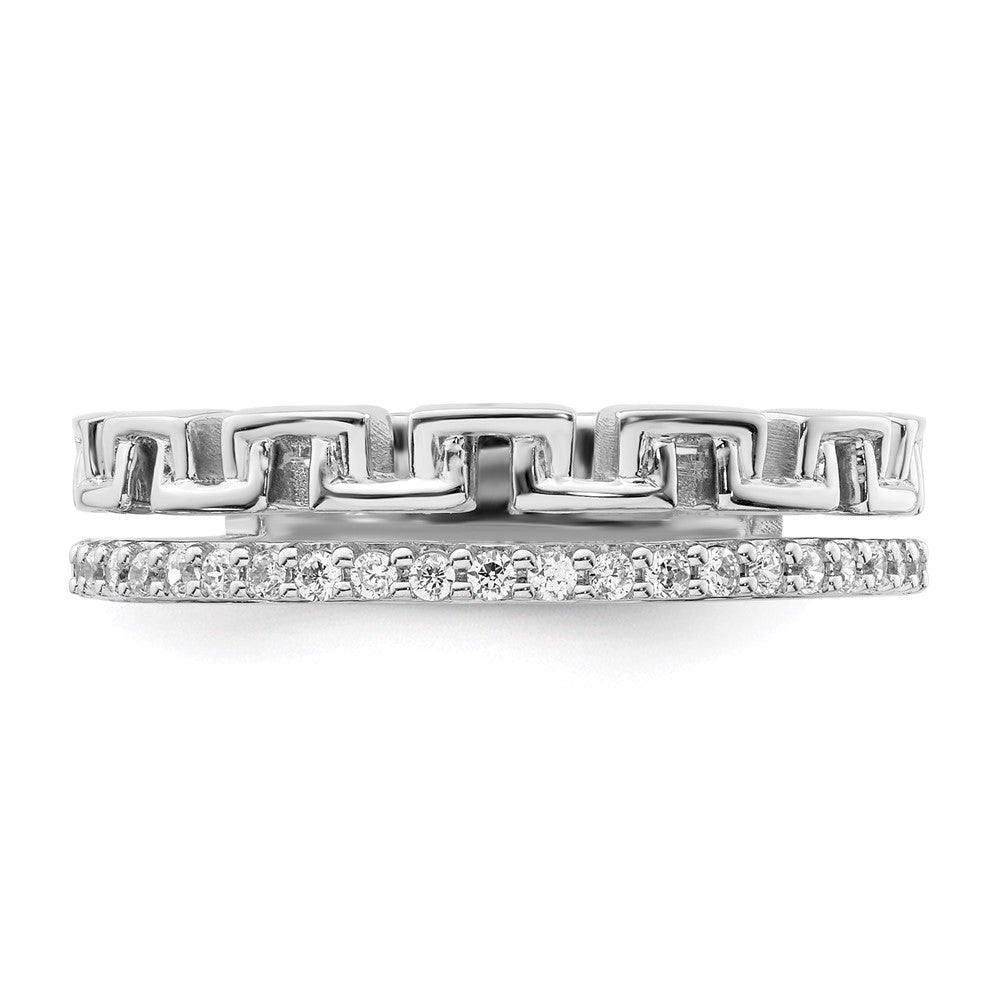 High-Quality 14K White Gold Double Band Diamond Ring | Stylish & Affordable