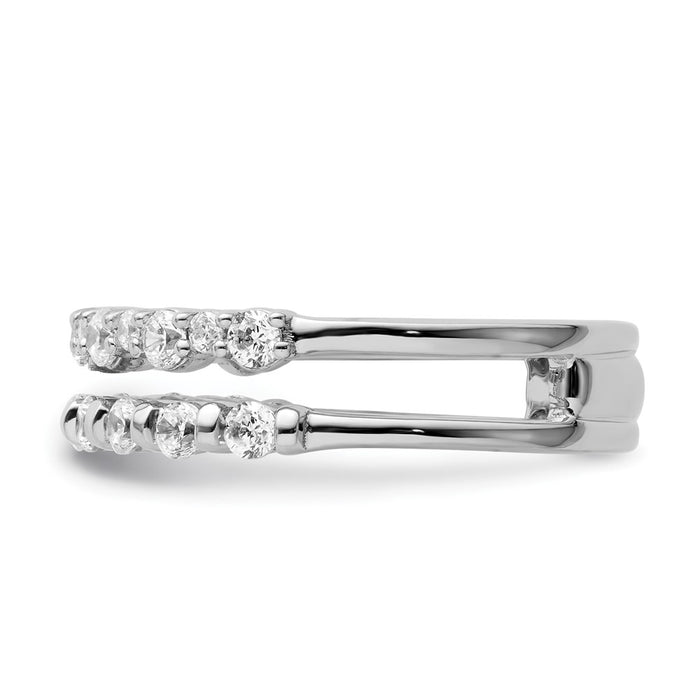 Shop Exclusive 14K White Gold Double Band Diamond Ring - Stylish & Affordable-3