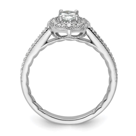 Buy Exclusive 14K White Gold Vintage Oval Halo Diamond Semi-Mount Ring