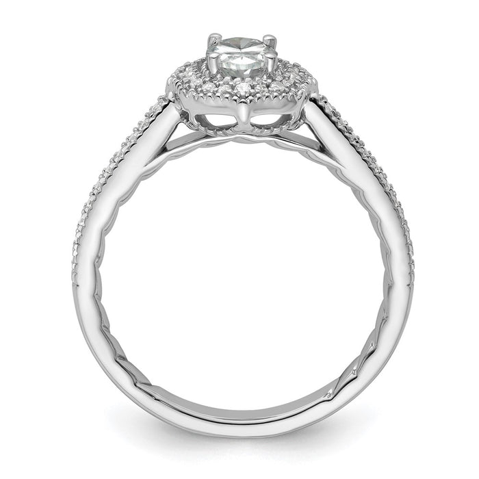 Buy Exclusive 14K White Gold Vintage Oval Halo Diamond Semi-Mount Ring-2
