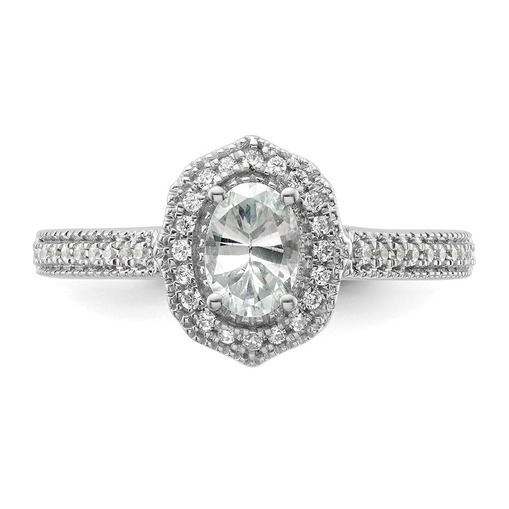 Buy Exclusive 14K White Gold Vintage Oval Halo Diamond Semi-Mount Ring