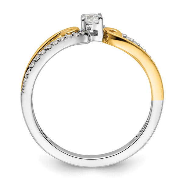 14K Two-Tone Bypass Diamond Engagement Ring - 1.5 Carats