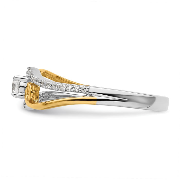 Buy Stylish 14K Two-Tone Bypass Diamond Engagement Ring - 1.5 Carats-3