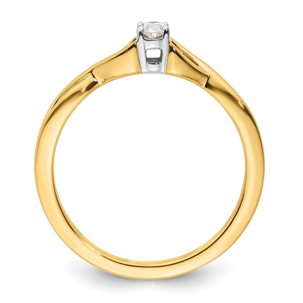 14K Two-Tone Oval Diamond Engagement Ring - Promise Ring