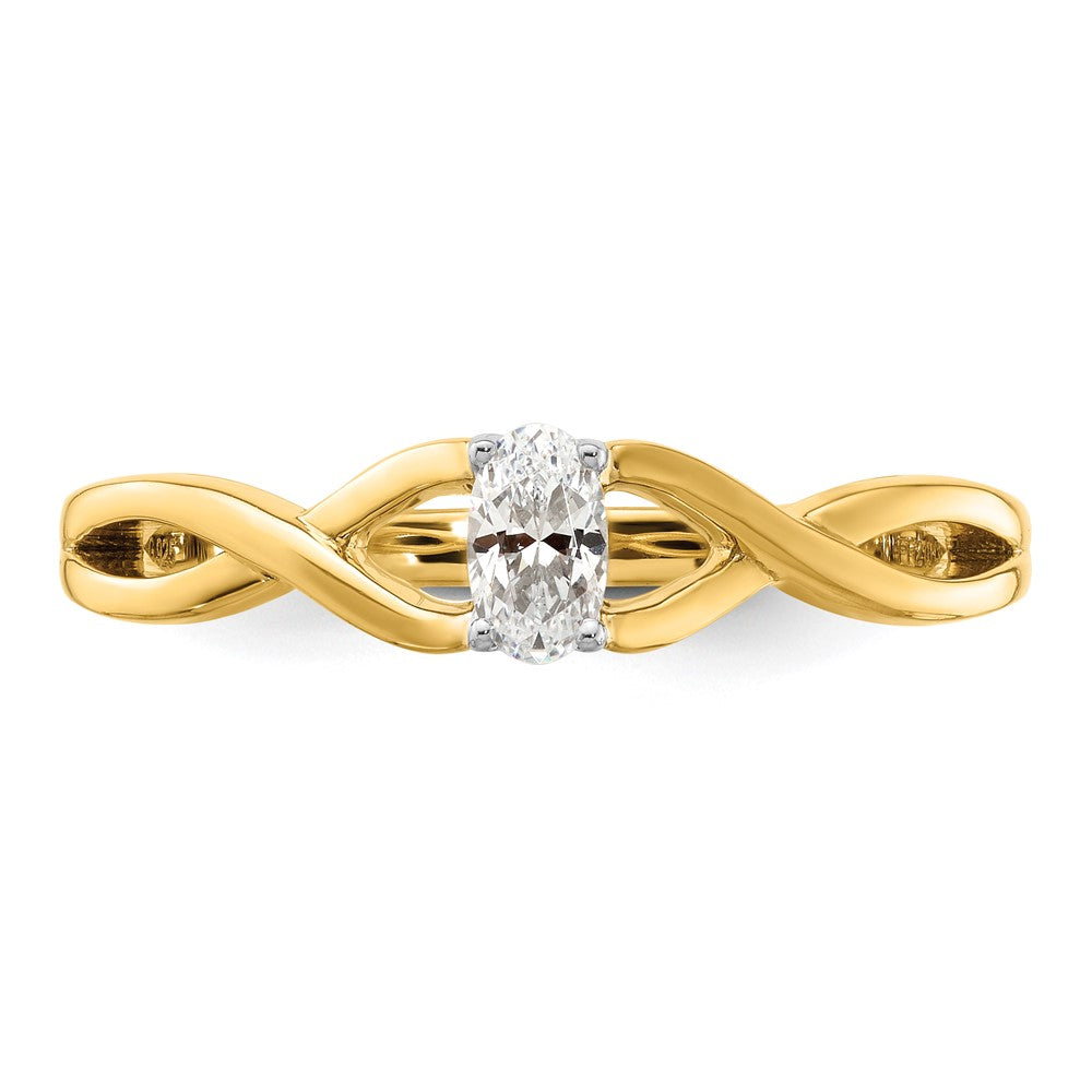 High-Quality 14K Two-Tone Oval Diamond Engagement Ring | Stylish Promise Ring