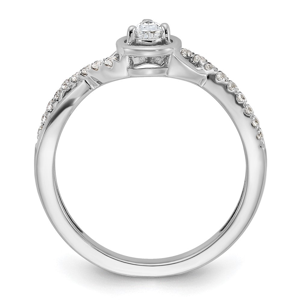 High-Quality 14K White Gold Pear-Cut Diamond Engagement Ring - Stylish Value