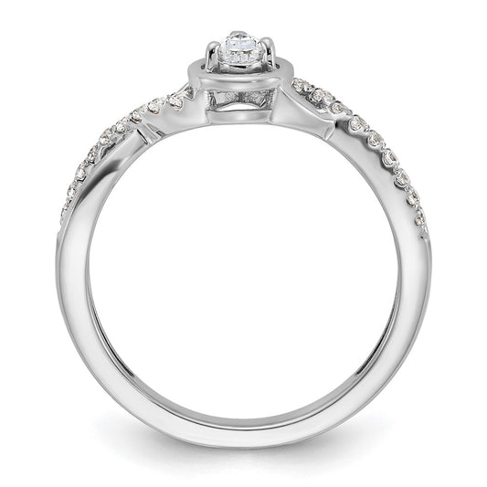 High-Quality 14K White Gold Pear-Cut Diamond Engagement Ring - Stylish Value