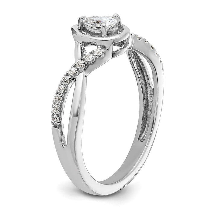 High-Quality 14K White Gold Pear-Cut Diamond Engagement Ring - Stylish Value-6