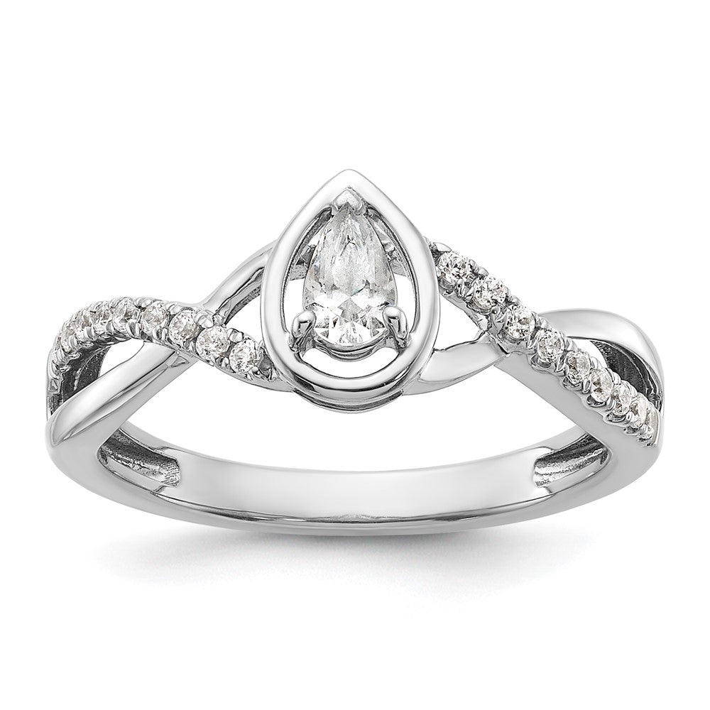 High-Quality 14K White Gold Pear-Cut Diamond Engagement Ring - Stylish Value