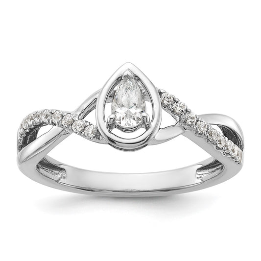 High-Quality 14K White Gold Pear-Cut Diamond Engagement Ring - Stylish Value