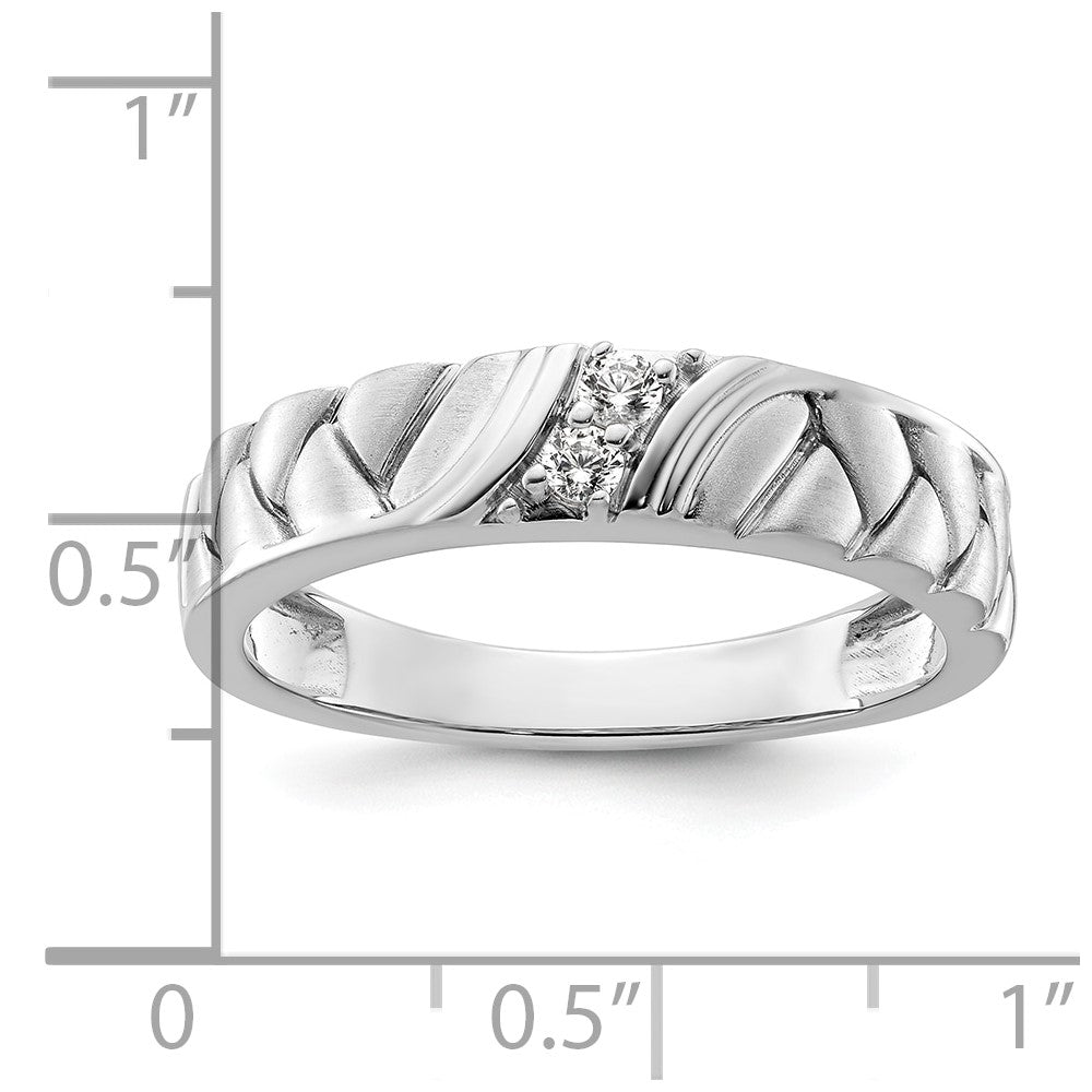 Exclusive 14K White Gold Men's Diamond Wedding Band - 8mm Stylish Design