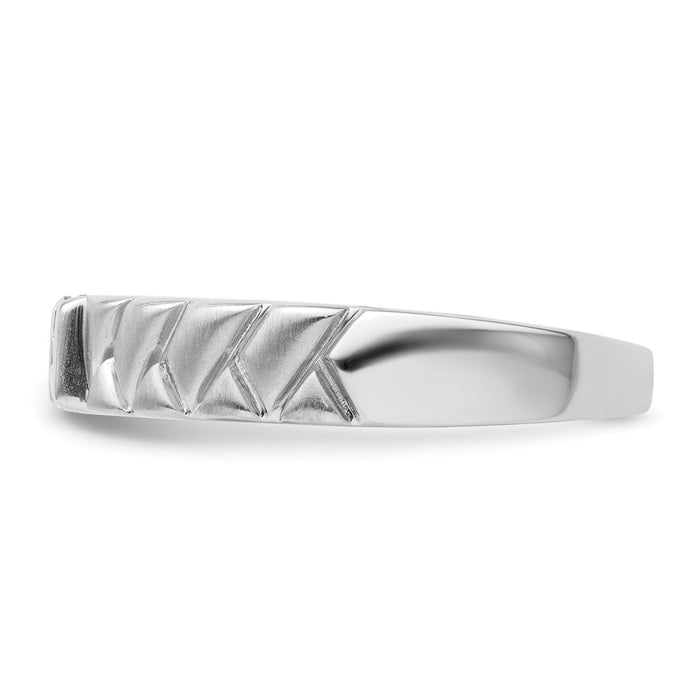 Exclusive 14K White Gold Men's Wedding Band - Stylish Polished & Satin Finish-3