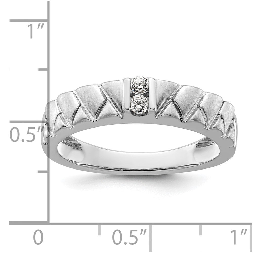 Exclusive 14K White Gold Men's Wedding Band - Stylish Polished & Satin Finish