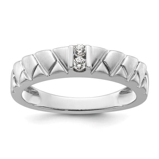 Exclusive 14K White Gold Men's Wedding Band - Stylish Polished & Satin Finish