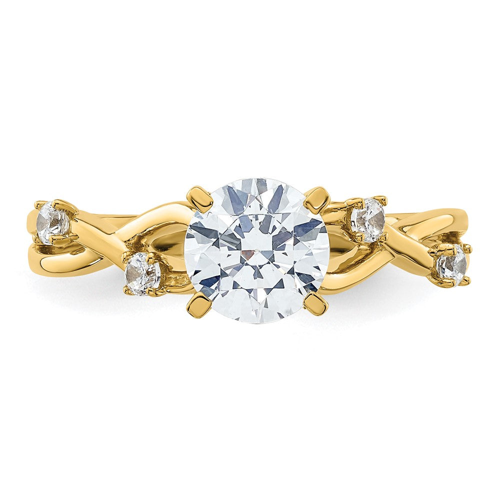 High-Quality 14K Gold Diamond Criss-Cross Engagement Ring - Stylish Design!