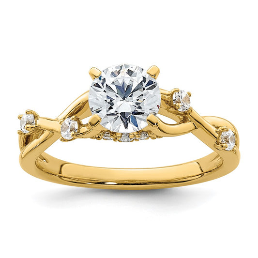 High-Quality 14K Gold Diamond Criss-Cross Engagement Ring - Stylish Design!