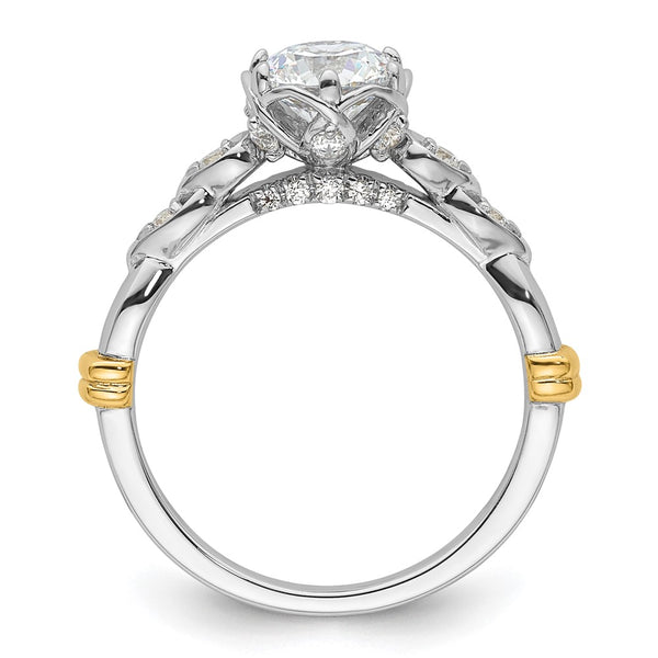 14K Two-Tone Diamond Semi-Mount Engagement Ring Setting