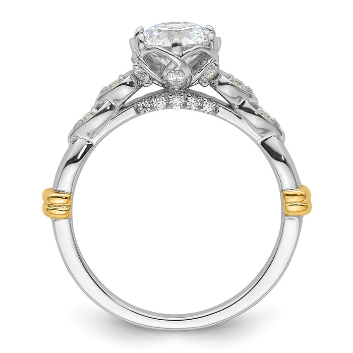 Buy Stylish 14K Two-Tone Diamond Semi-Mount Engagement Ring Setting  | Luxury Design-2