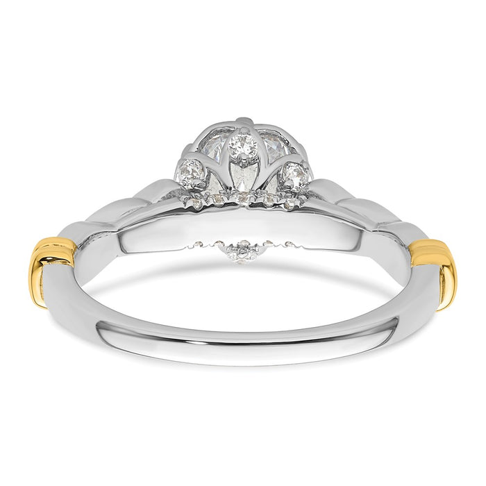 Buy Stylish 14K Two-Tone Diamond Semi-Mount Engagement Ring Setting  | Luxury Design-5