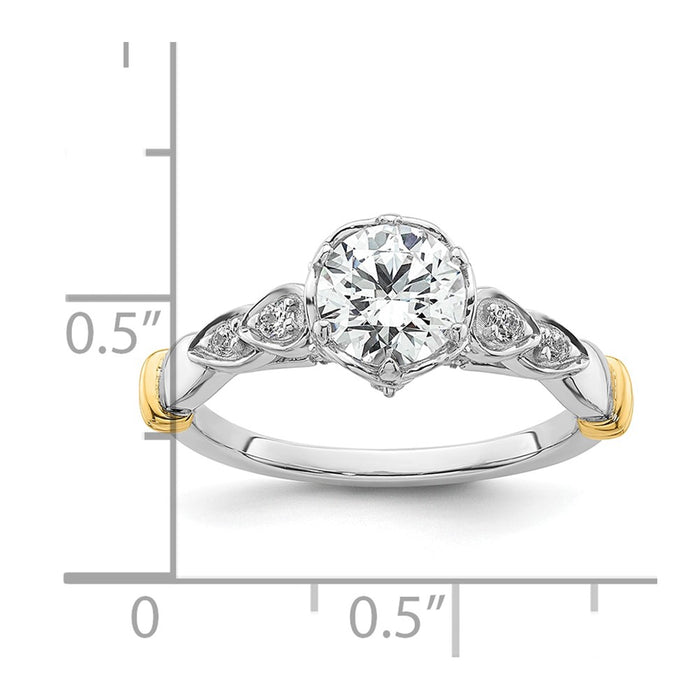 Buy Stylish 14K Two-Tone Diamond Semi-Mount Engagement Ring Setting  | Luxury Design-7