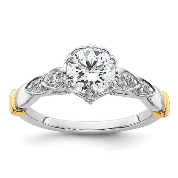 14K Two-Tone Diamond Semi-Mount Engagement Ring Setting