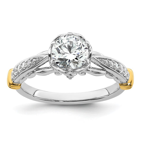 Buy Stylish 14K Two-Tone Diamond Semi-Mount Engagement Ring Setting - 1.0 ct
